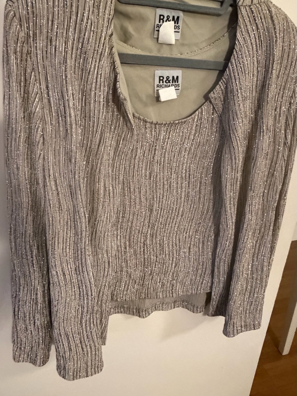 R&M Richards Metallic Taupe Scoop Neck Tank